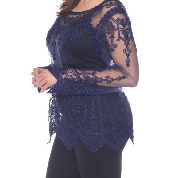 BRAND NEWSimply Couture Sheer Lace Top, Women's-(Camisole in photo not Included) - Picture 2 of 4